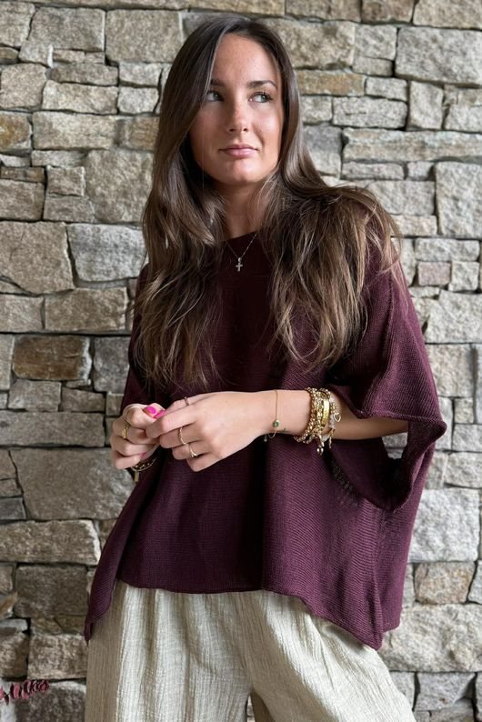 Conrad Box Cotton Knit Merlot -